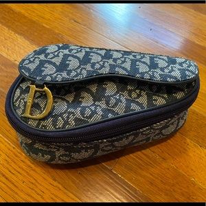 Christian Dior Navy Blue Trotter Saddle Cosmetic Pouch